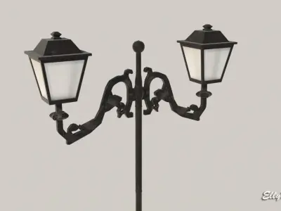 European Street Lamp Low-poly 3D model