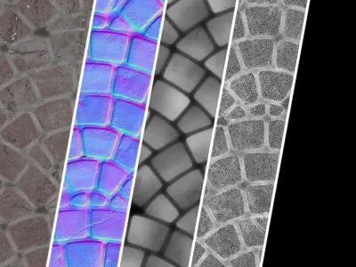 Pavement Materials 35- By Sbsar Pbr 4k Seamless Texture