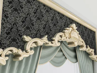 Classic Window And Curtain 3D model