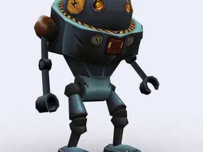 3DRT-Chibii-robot-02 robot with eyes Low-poly 3D model