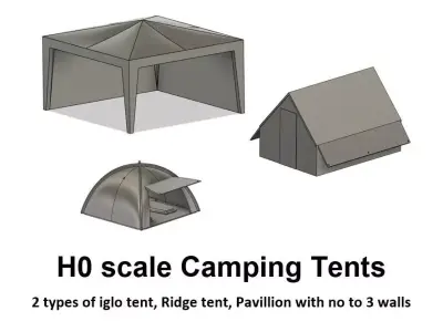 Camping Tents - H0 Scale 3D print model