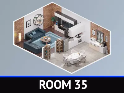 Room 35 Low-poly 3D model