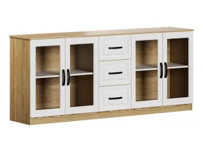 Modern Wood Buffet 3 3D model