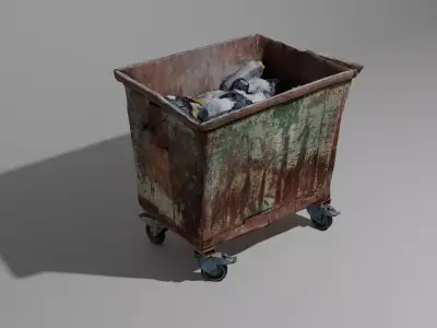 Realistic Low-Poly Dumpster  Scan Low-poly 3D model