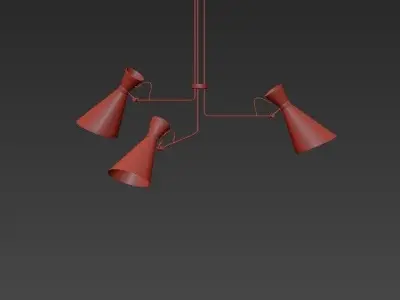 Simone three pendant lights hanging from ceiling 3D model