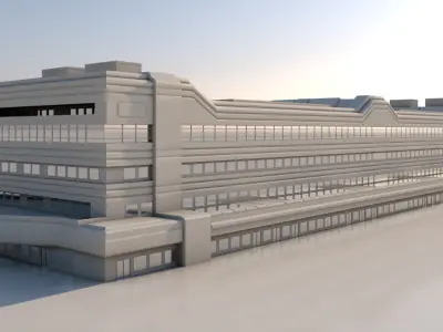 futuristic buildings 3D model