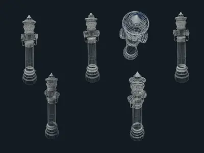 Fire Hydrant 50s German style 3D model