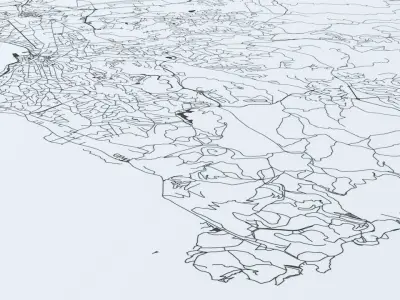 French Riviera Road Network and Streets 3D model