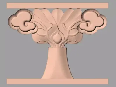 Door design 3D relief model STL format file for CNC carving E681 3D model