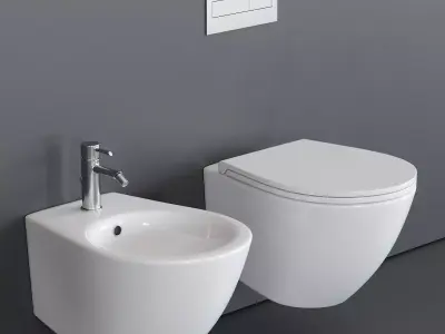 Esedra by SDR Ceramiche Bull 500 Wall-Hung WC Low-poly 3D model