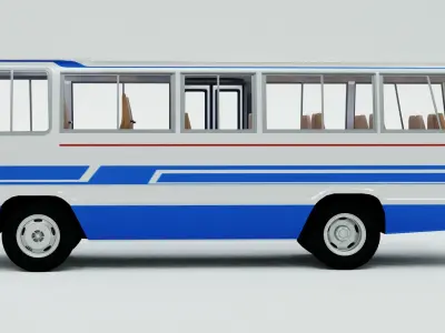 Toyota Coaster First generation 1969 - 1982 Low-poly 3D model