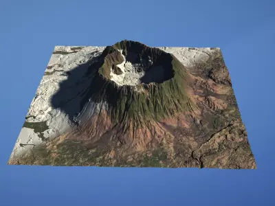 Landscape Environment Volcano Snow 03 Low-poly 3D model