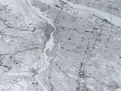 Portland Road Network and Streets 3D model