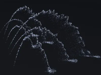 Six Animated Fountains 3D model