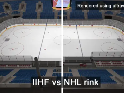 NHL and IIHF Ice Hockey Arena - interior - low poly Low-poly 3D model