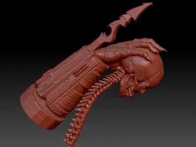 predator arm and skull display 3D print model