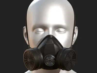 Gas mask respirator military combat protection  Low-poly 3D model buy