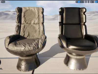 Game Ready Sci-Fi Chair Low-poly 3D model