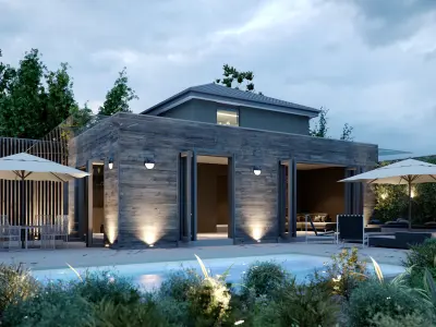 Corona - C4D Scene files - House Jackson Exterior 3D model  3D model