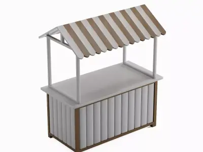 Food Stand 09 Low-poly 3D model