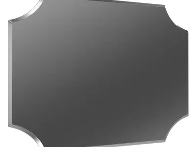 Reign Frameless Rectangle Scalloped Beveled Wall Mirror DSOV1042 3D model