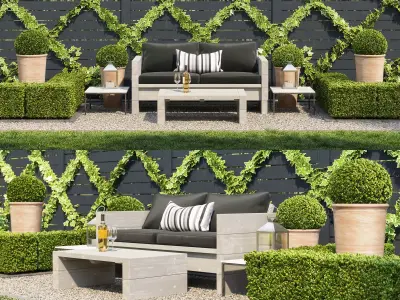 Garden seating area 3D model