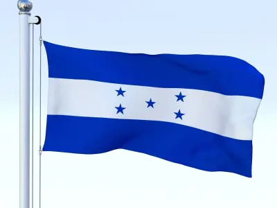 Animated Honduras Flag Low-poly 3D model