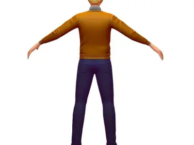 Cartoon Low Poly Style Avatar 003 3D Model Low-poly 3D model