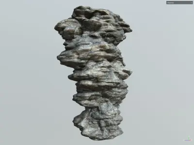 Low poly Scifi Colum Rock Low-poly 3D model