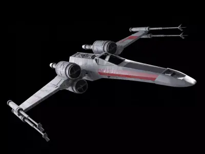 X wing Low-poly 3D model