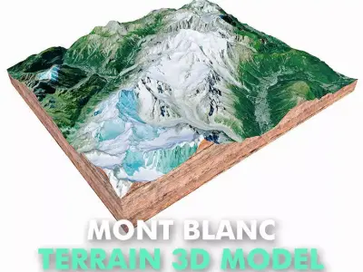 Mont Blanc Mountain Italy 3D model
