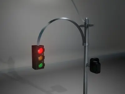 A collection of Traffic Lights - Set I Low-poly 3D model