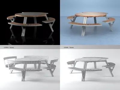 Gargantua picnic table - picnic table 3D model
