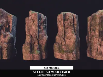 SF Cliff Pack 3D Model  Low-poly 3D model