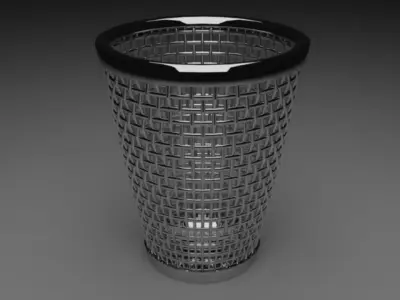 Street Paper Bin Low-poly 3D model