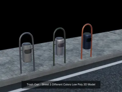 Garbage Can Container - Lowpoly Trash Box Collection 3D Model Pack