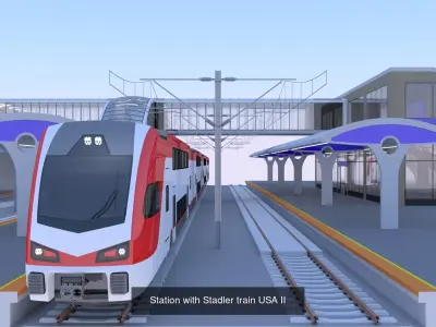 Stadler Kiss USA stations 3D Model Pack