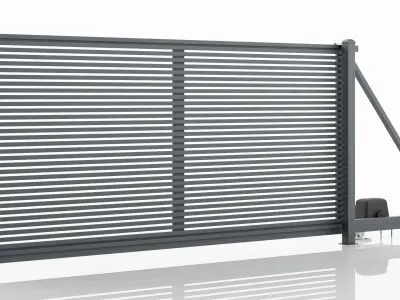 Aluminum Electric Sliding Gate - Model 4 - 3D model