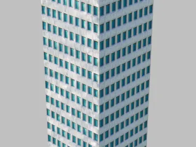 Skyscraper tall building Low-poly 3D model