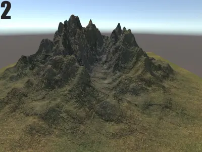 Needles Peaks Terrain Unity Game Ready Low-poly 3D model