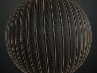 Dark Vertical Ribbed Metal Mesh PBR SEAMLESS Texture