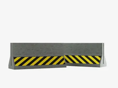 Concrete Barrier  Low-poly 3D model 8
