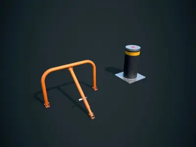 Limit Stops Pack Low-poly 3D model