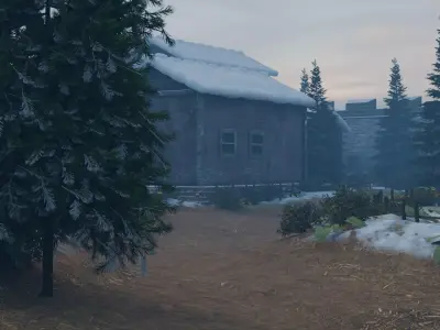 Winter Castle Town 3D model