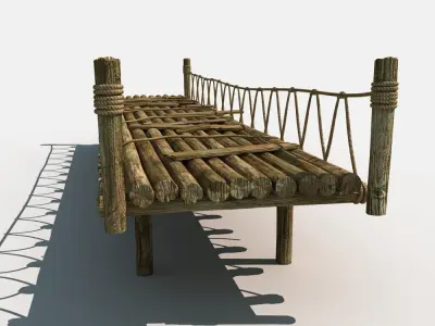 Old Wooden Bridge 03 3D model