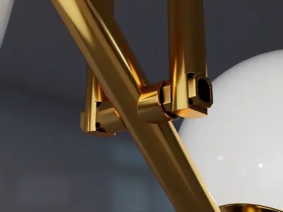 chandelier pendant light with two balls hanging from it 3D model
