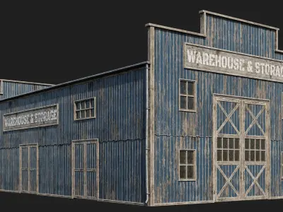 81-82-83-84 - Farm Buildings 4K PBR GameReady Low-poly 3D model