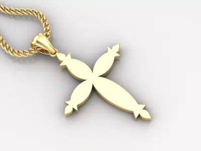 Light Gold 18K Cross Pendant 1CP062 3D print model