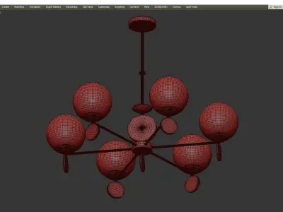  Kyran Chandelier Bronze 6 Low-poly 3D model