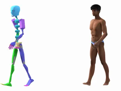 Light Skin Young Man Rigged for Maya 3D model